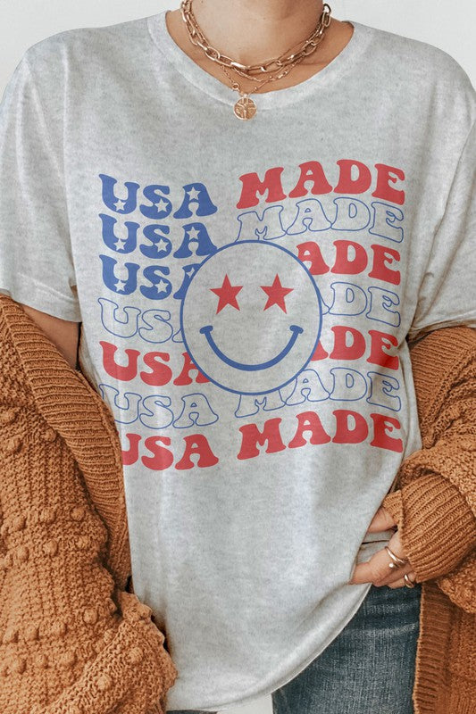 USA Made Smiley Graphic Tee