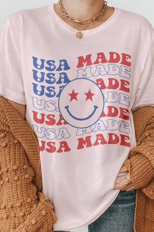 USA Made Smiley Graphic Tee