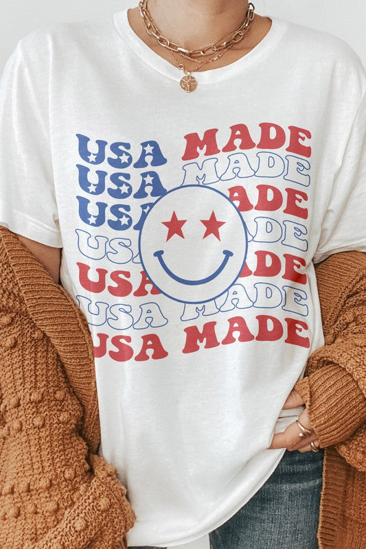 USA Made Smiley Graphic Tee