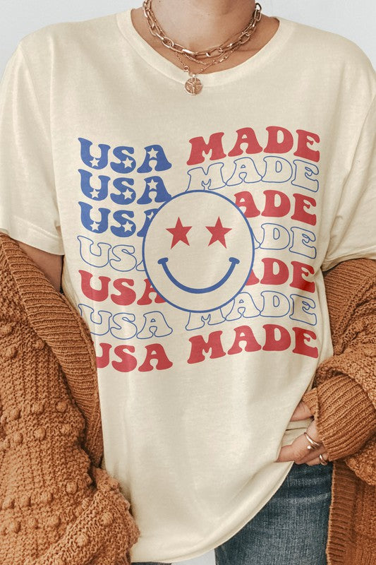 USA Made Smiley Graphic Tee