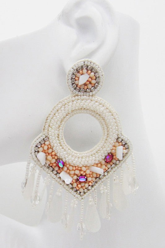 Lovely Seed Beaded Post Earring