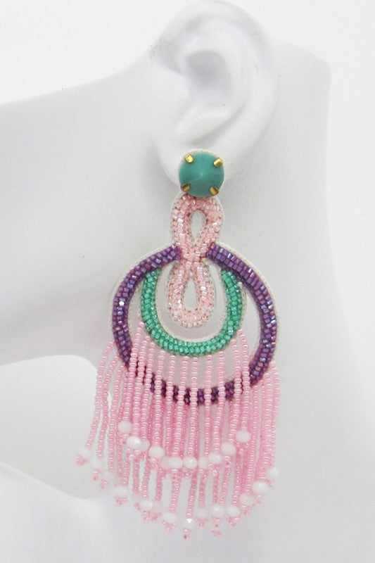 Dreamcatcher Seed Beaded Post Earring