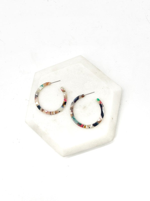 Multi-Color Acrylic Hoop Earrings