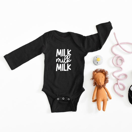 Milk Milk Milk Long Sleeve Onesie