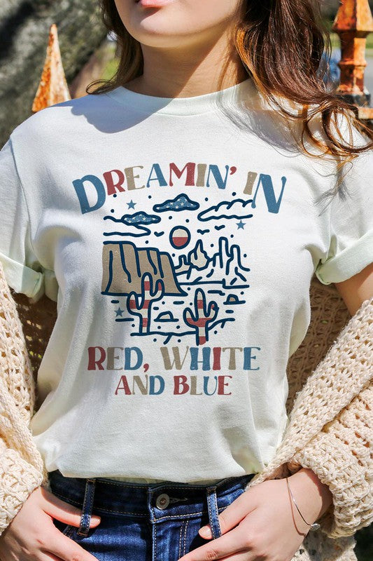 Dreamin' In Red, White, and Blue Unisex Short Sleeve Tee