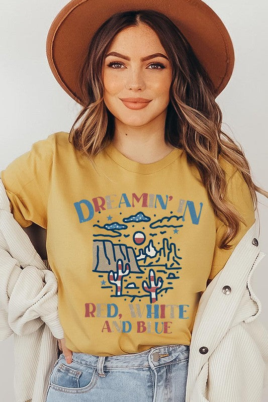 Dreamin' In Red, White, and Blue Unisex Short Sleeve Tee