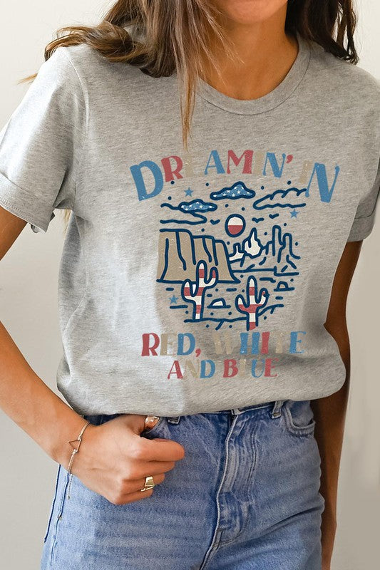 Dreamin' In Red, White, and Blue Unisex Short Sleeve Tee