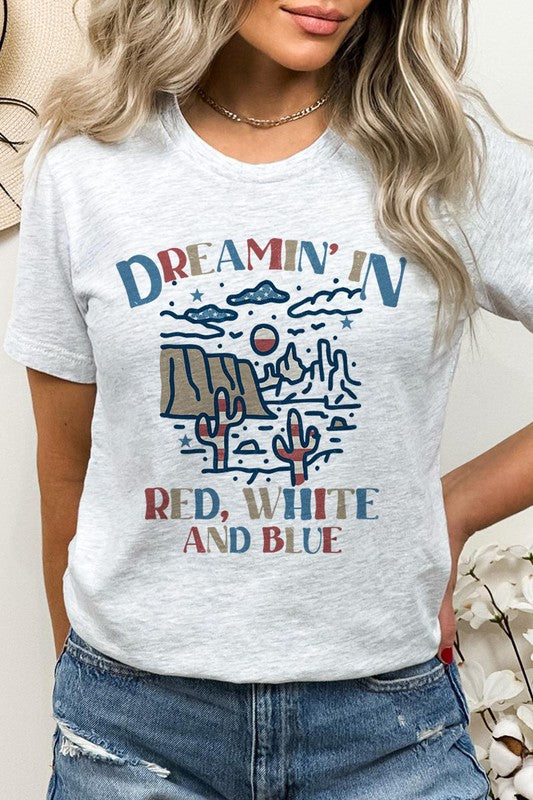 Dreamin' In Red, White, and Blue Unisex Short Sleeve Tee