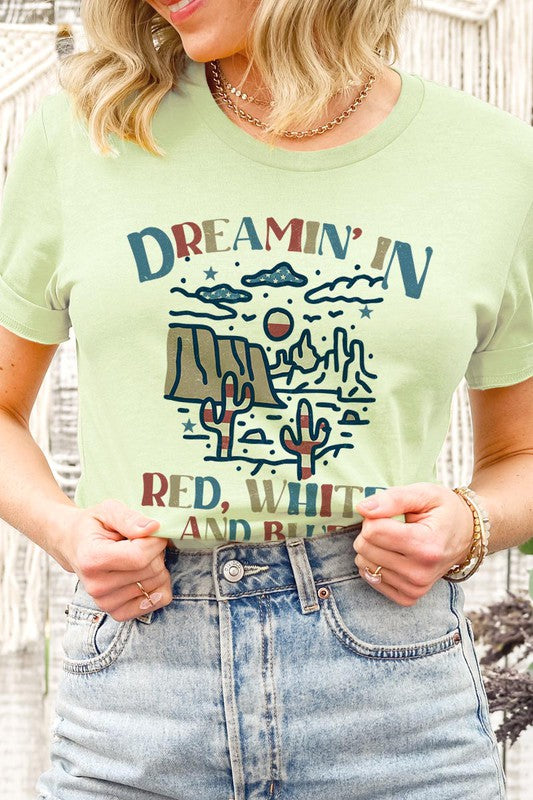 Dreamin' In Red, White, and Blue Unisex Short Sleeve Tee