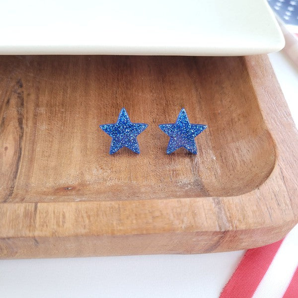 Liberty Star Studs - Blue