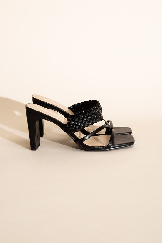 CARMEN-S BRAIDED STRAP SANDAL HEELS