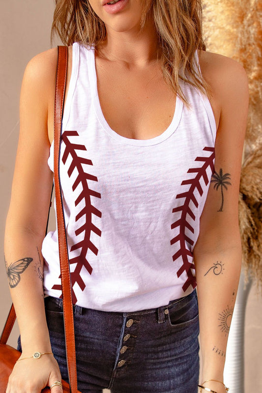 Printed Racerback Scoop Neck Tank