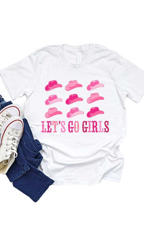 Cowgirl Hat Lets Go Girls Kids Graphic Tee