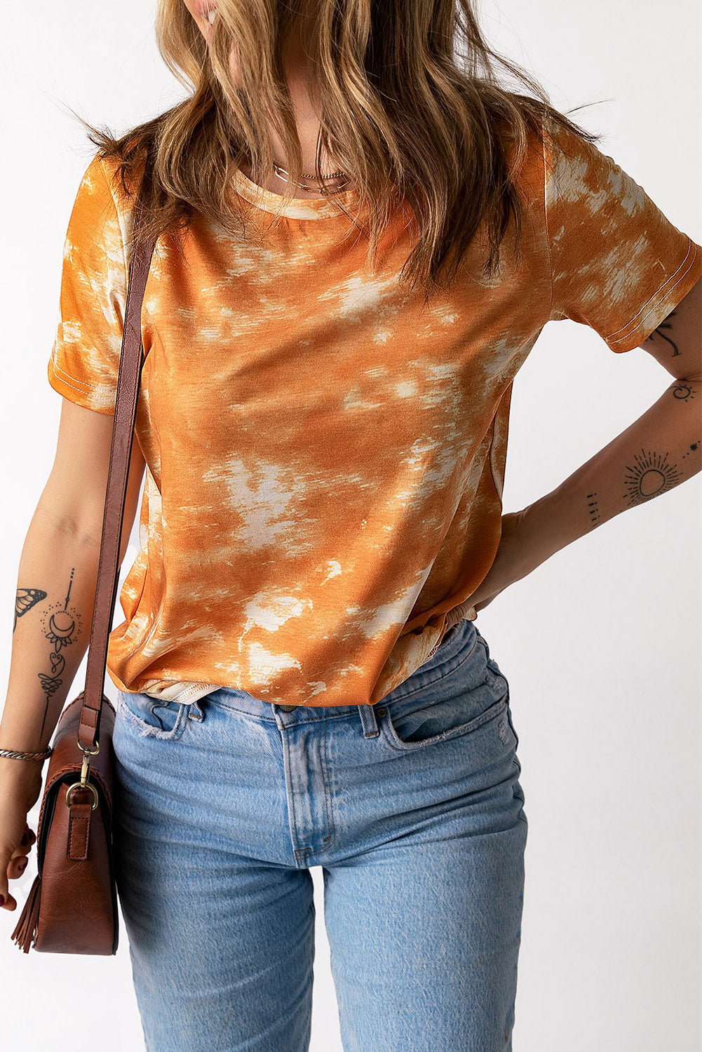 Tie-Dye Round Neck Short Sleeve Tee