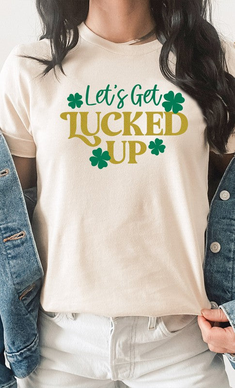 Shamrock Lets Get Lucked Up Graphic Tee