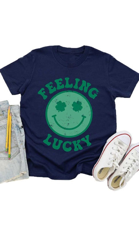 Retro Feeling Lucky Smiley Face Kids Graphic Tee