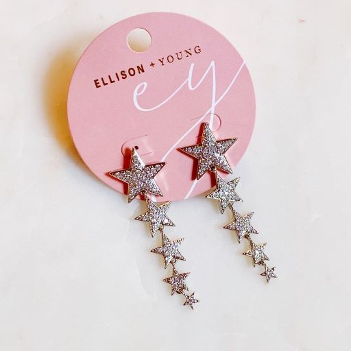 Five Star Dangle Down Earrings