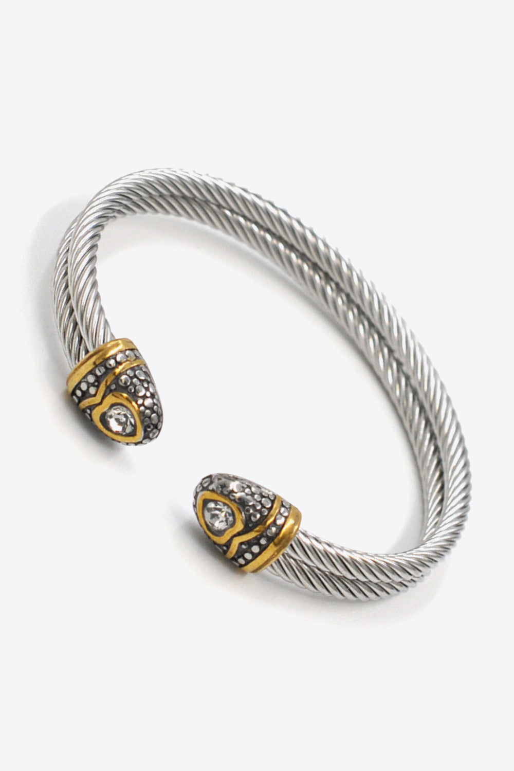 Double-Layered Stainless Steel Open Bracelet