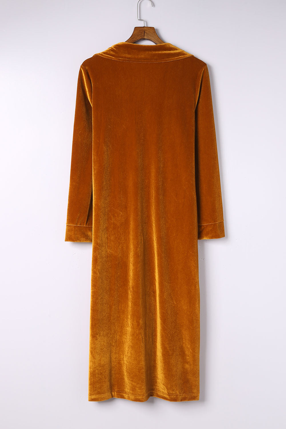 Retro Velvet Long Sleeve Pocket Coat