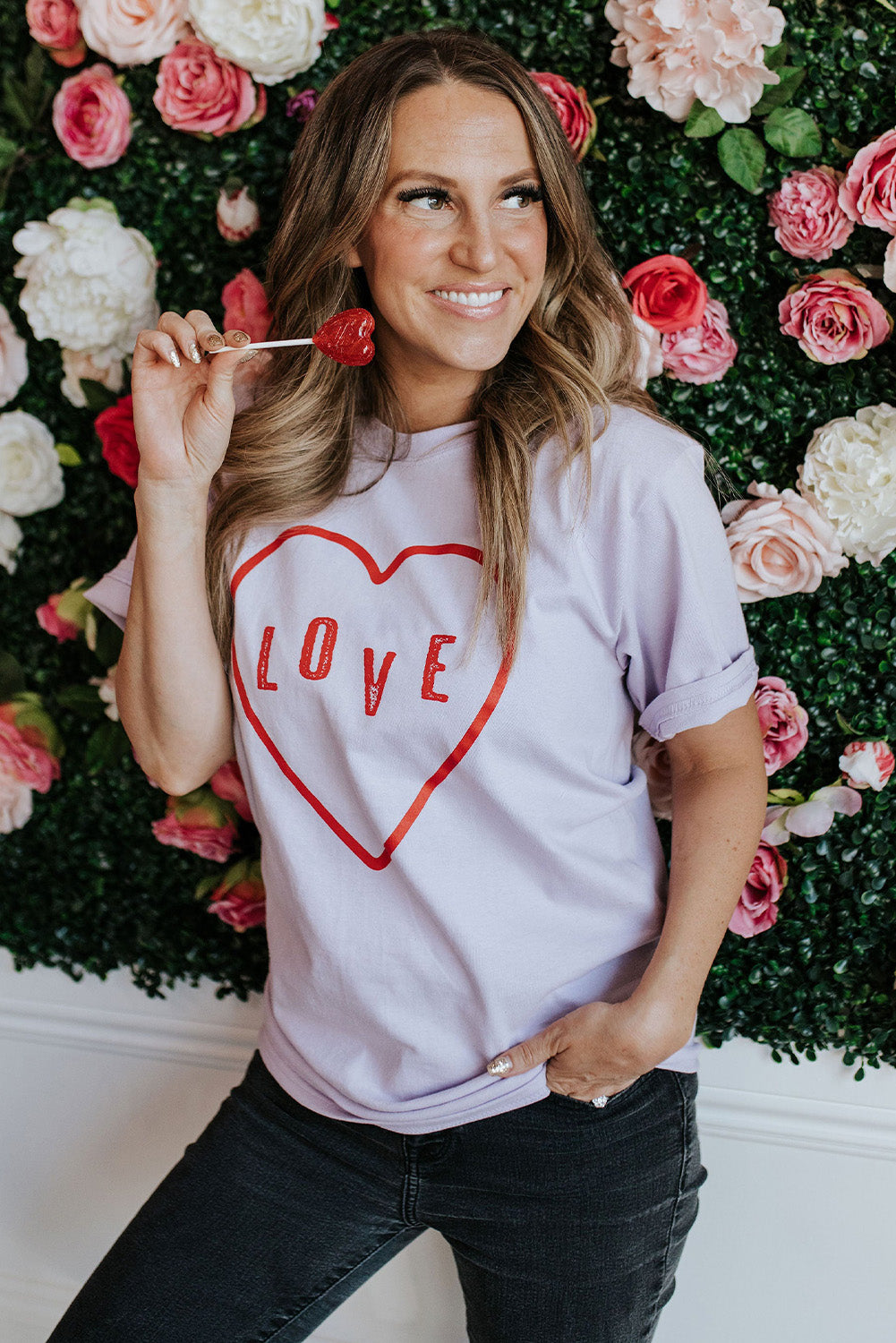 Sequin Heart Graphic Tee