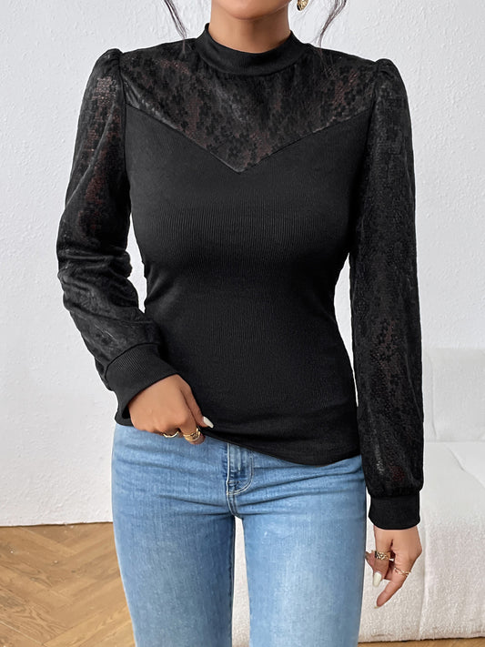 Mock Neck Long Sleeve Top