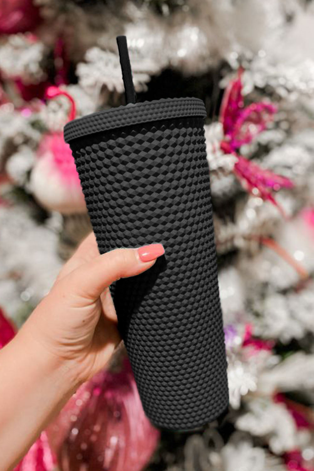 Reusable Matte Diamond Tumbler Cup 24oz