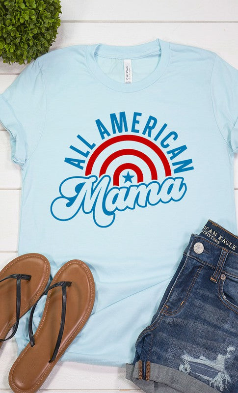 All American Mama Rainbow Graphic Tee PLUS