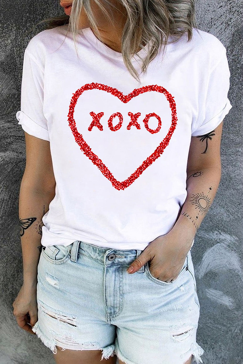 Sequin Heart Graphic Tee