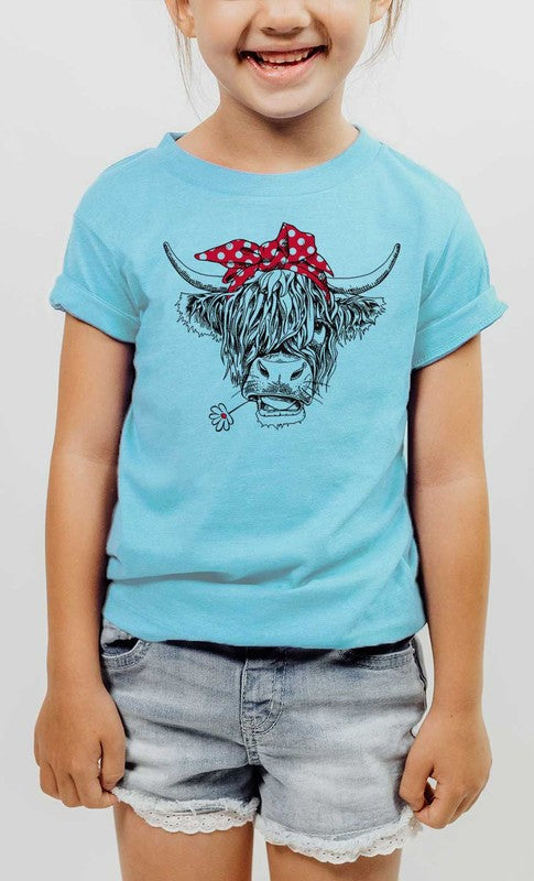 Highland Cow Bandana Kids Graphic Tee