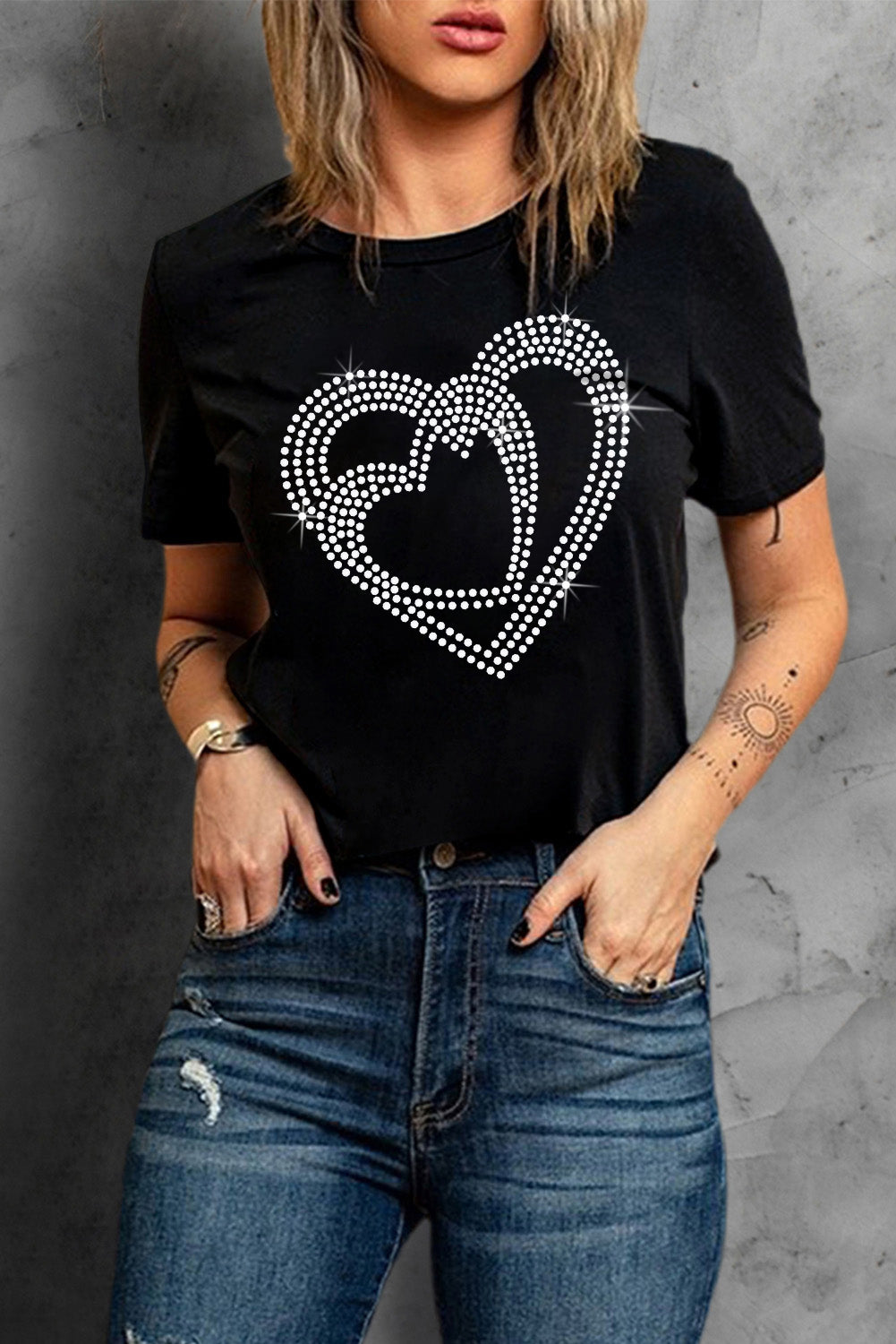 Hello Valentine Letter Print T Shirt