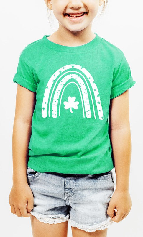 Kids Shamrock St Patricks Day Rainbow Graphic Tee