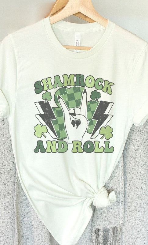 Shamrock and Roll St Patricks Day Graphic Tee