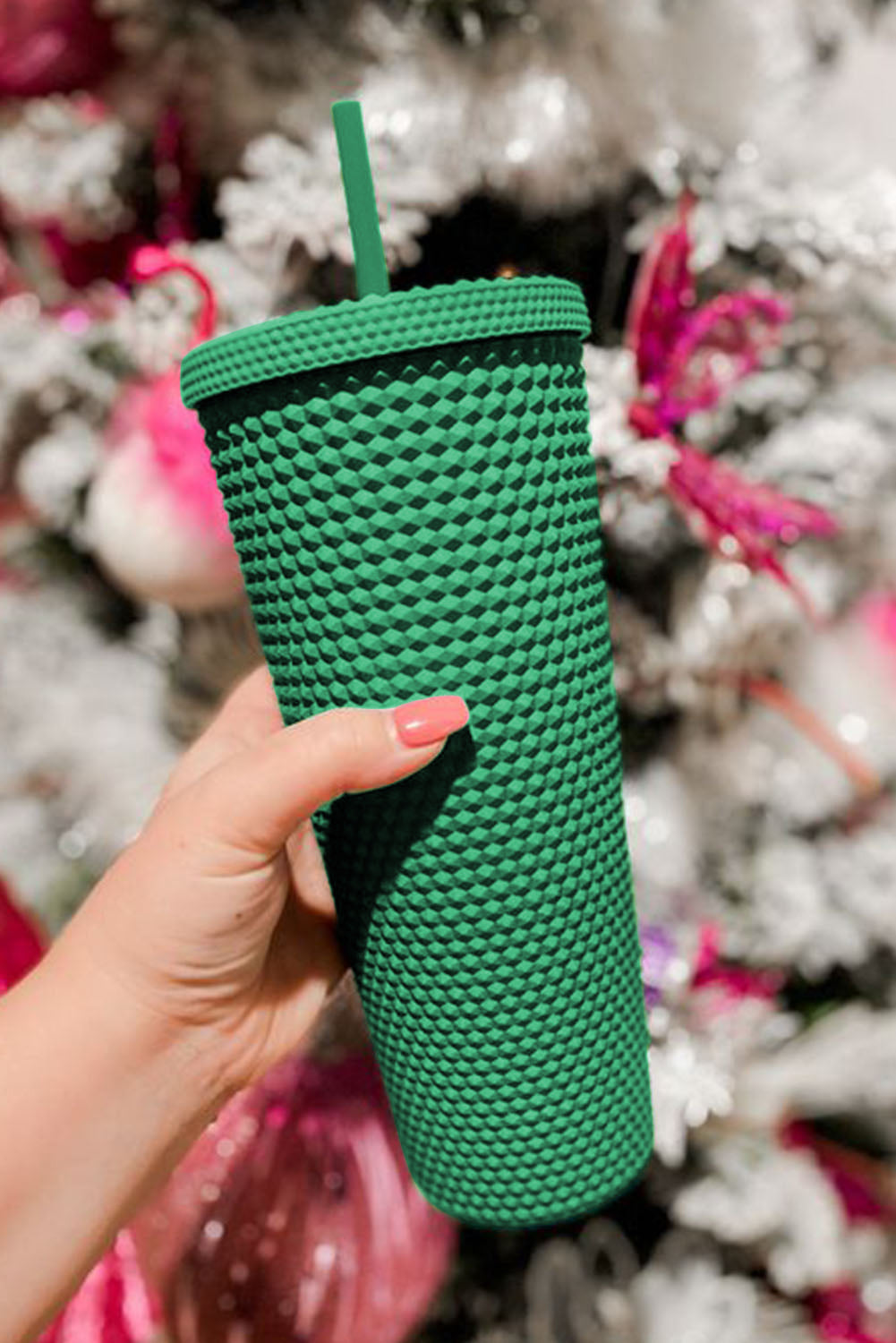 Reusable Matte Diamond Tumbler Cup 24oz