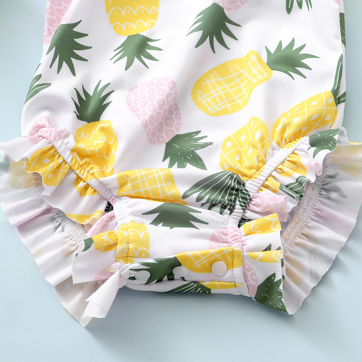 Baby Girl Pineapple Print Halter Neck Romper