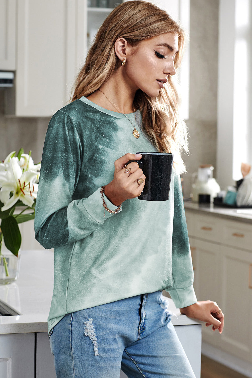 Tie-Dye Long Sleeve Top