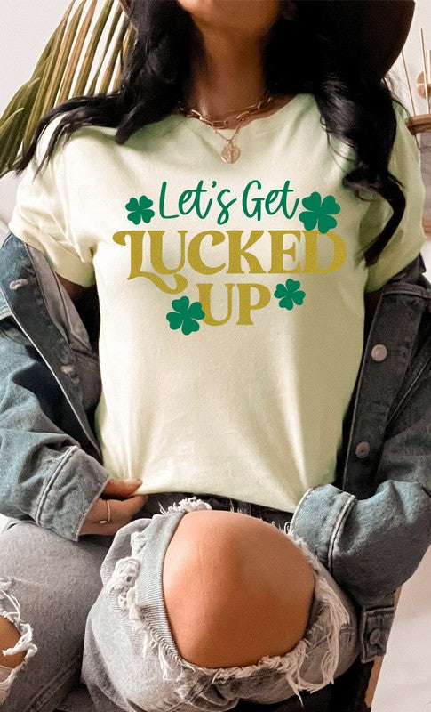 Shamrock Lets Get Lucked Up Graphic Tee