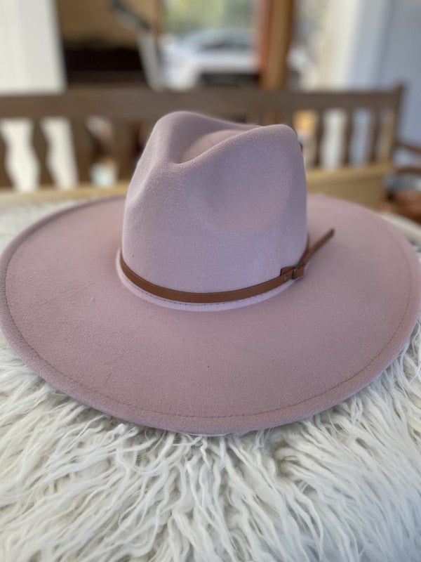 Structured wide brim panama hat in vegan felt With