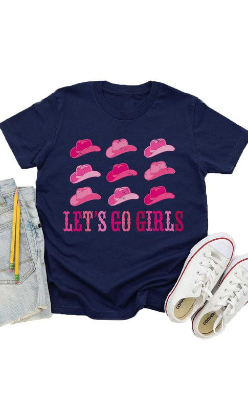 Cowgirl Hat Lets Go Girls Kids Graphic Tee