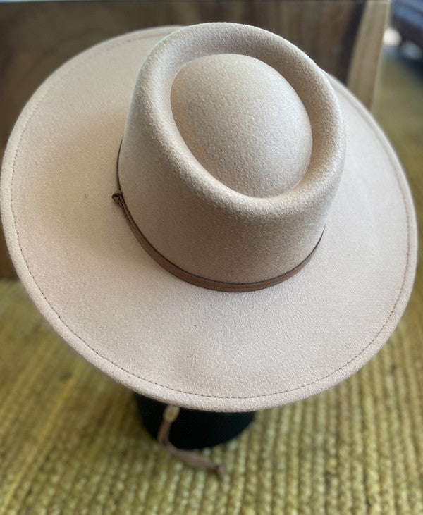 VEGAN FELT BOLERO HAT CHIN CORD