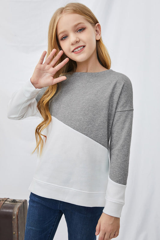 Kids Two-Tone Long Sleeve Top