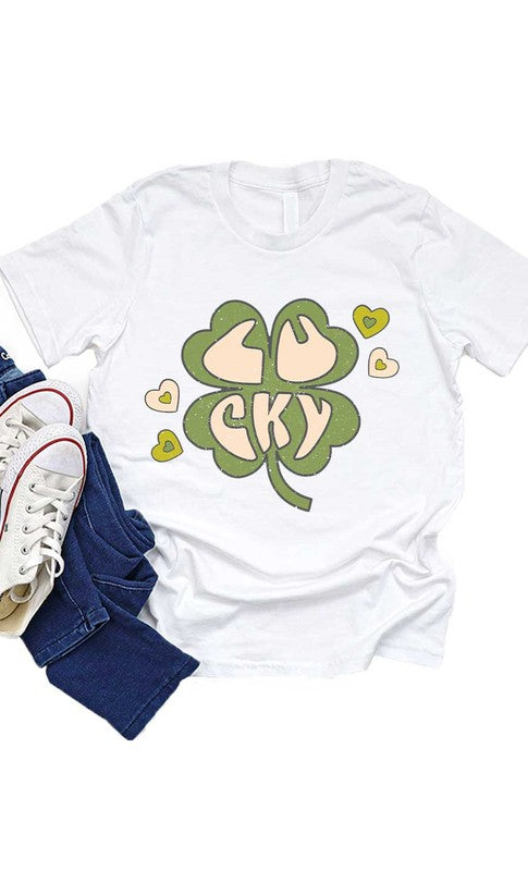 Retro Lucky Clover Kids Graphic Tee