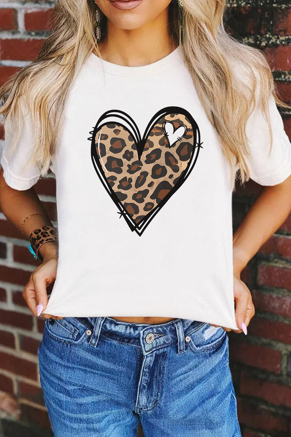 Hello Valentine Letter Print T Shirt