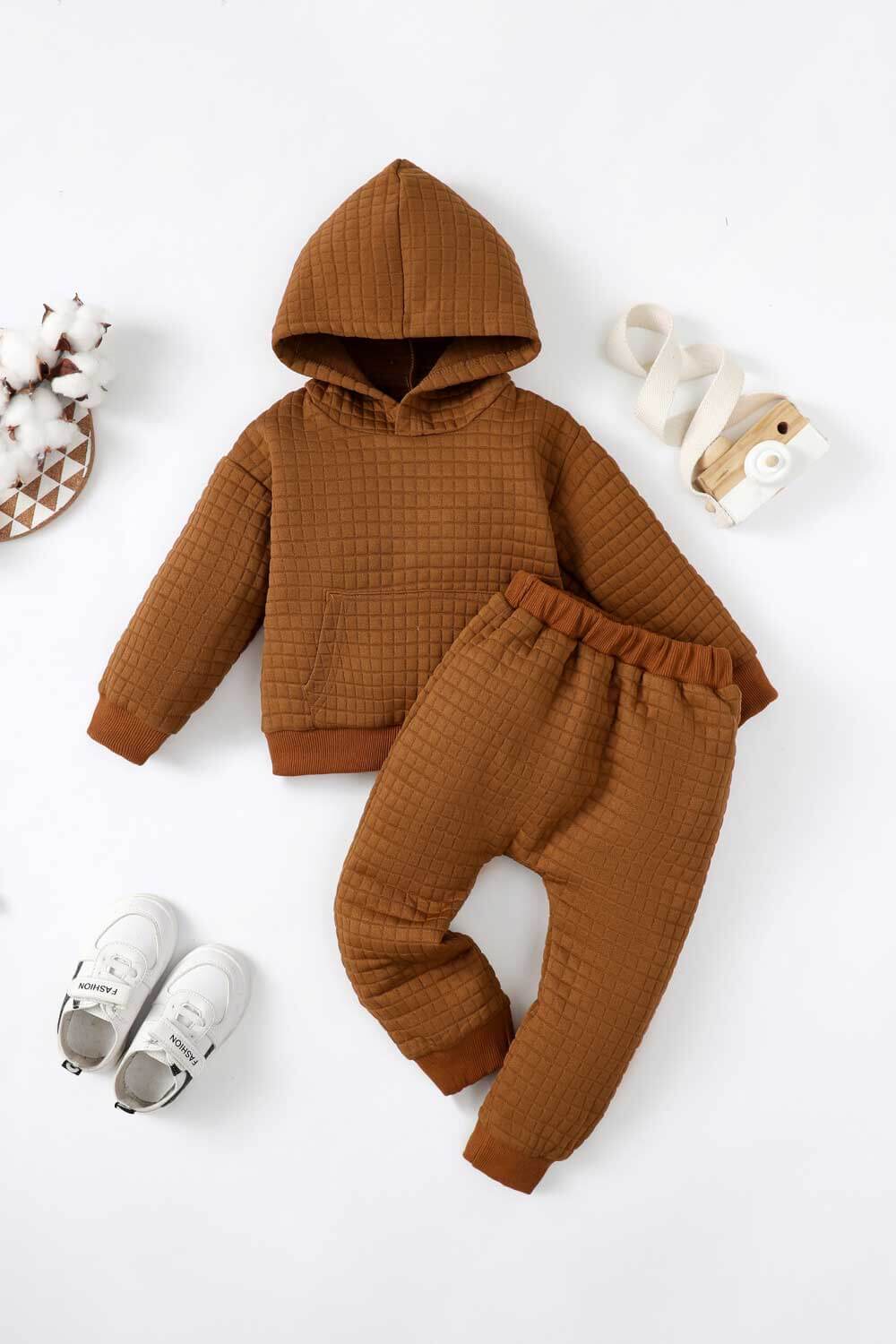 Kids Textured Hoodie and Joggers Set