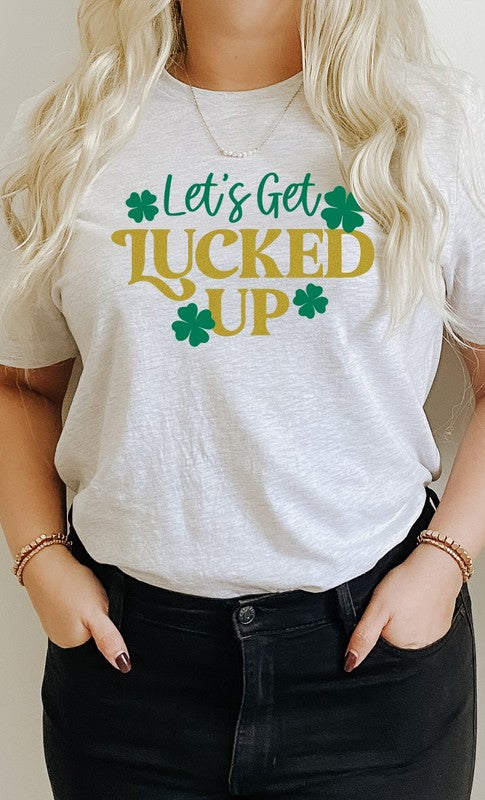 Shamrock Lets Get Lucked Up Graphic Tee