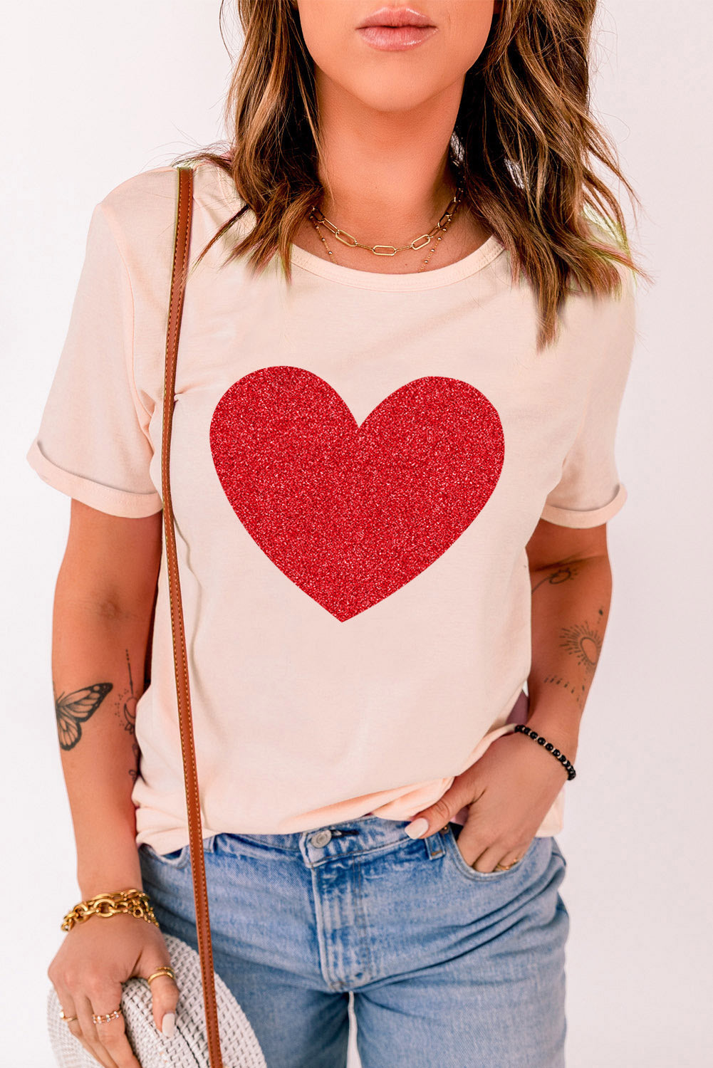 Sequin Heart Graphic Tee