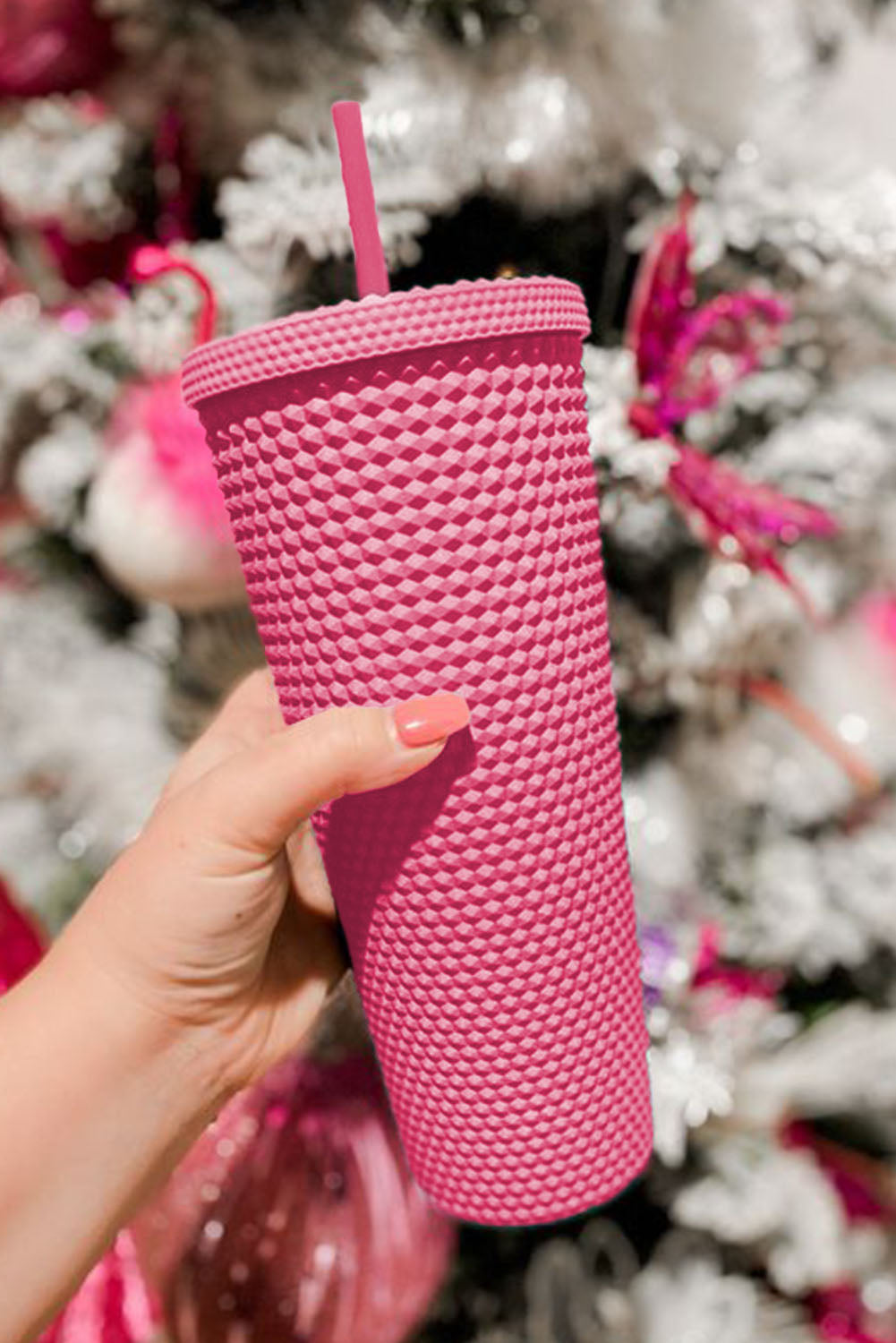 Reusable Matte Diamond Tumbler Cup 24oz