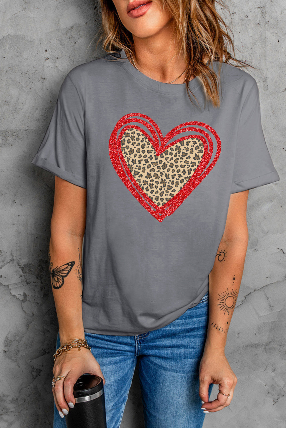 Sequin Heart Graphic Tee