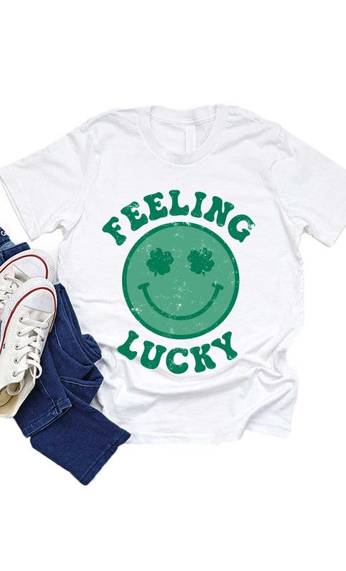 Retro Feeling Lucky Smiley Face Kids Graphic Tee