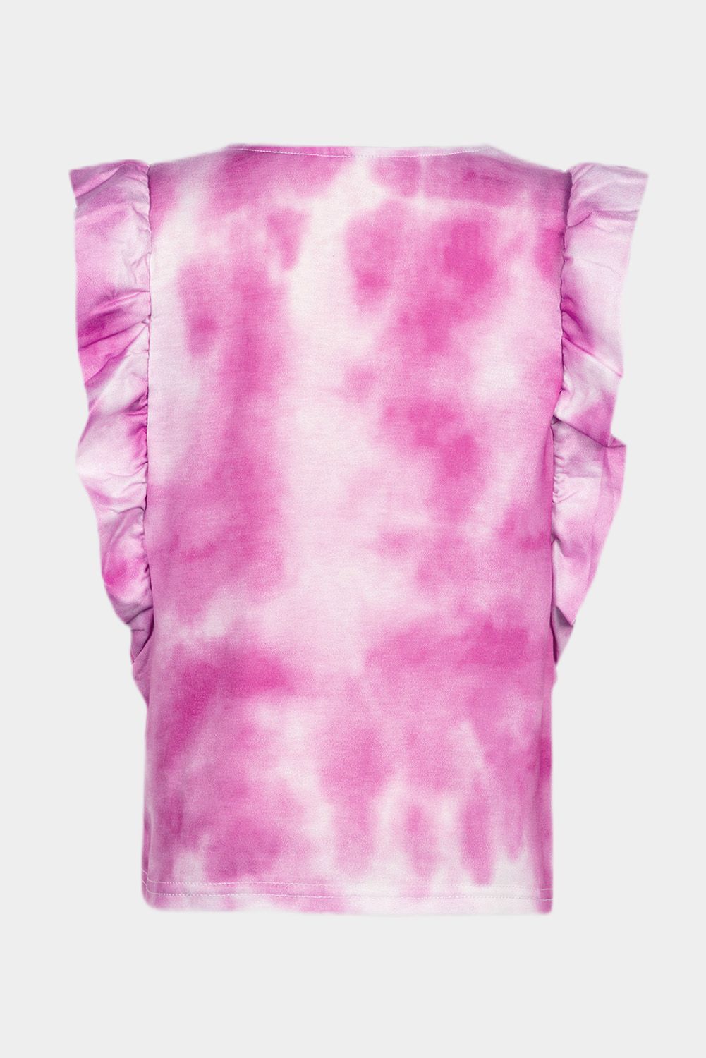 Girls Tie-Dye Ruffle Shoulder Top