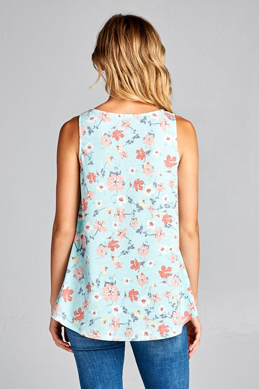 FLORAL TRIBLEND TANK TOP